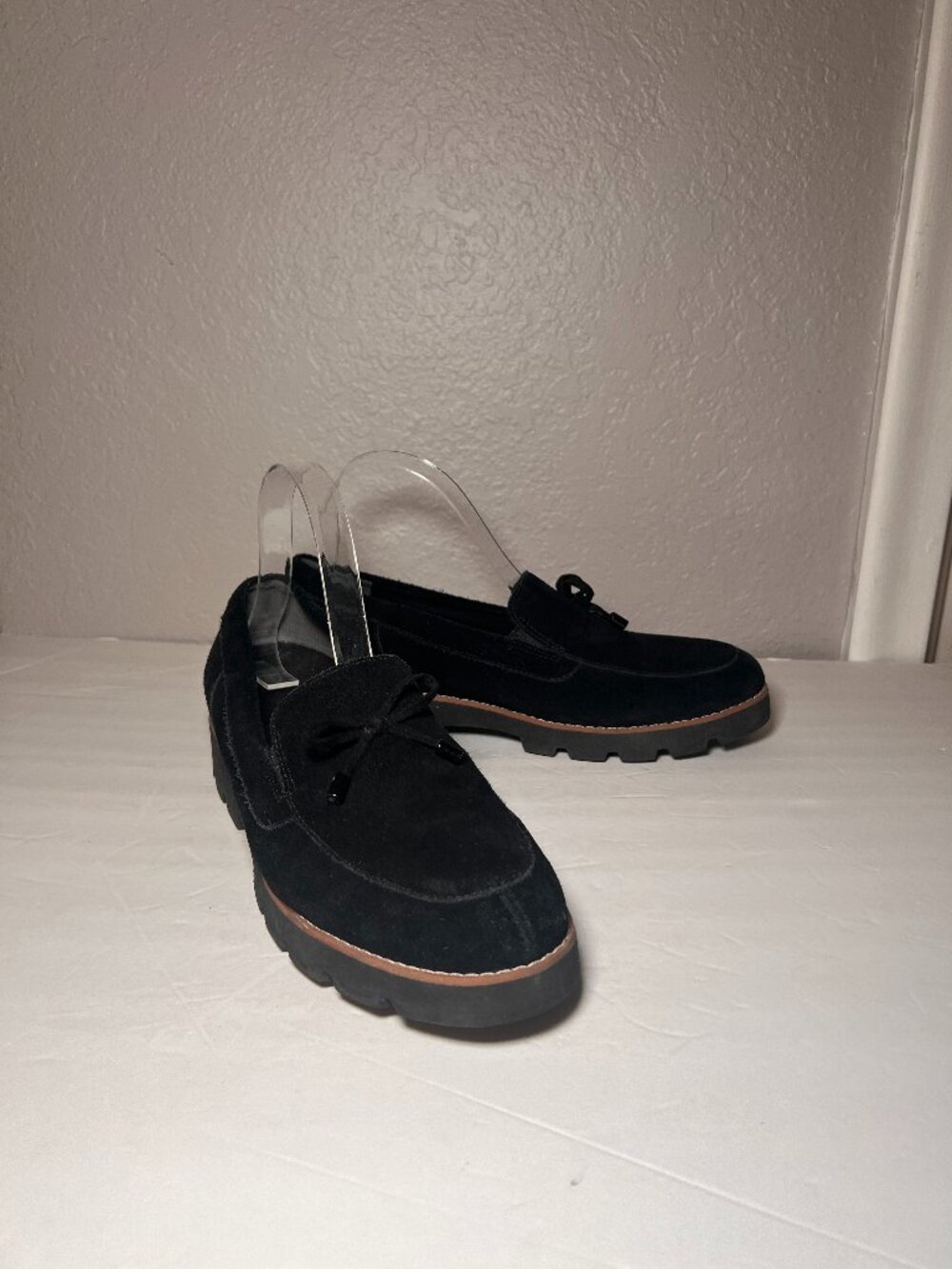 Vionic Women Size 8.5 Finley Suede Loafers Slip On Chunky Sole